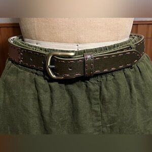 Genuine Leather Tonal Belt/ Hand Stitch Edge